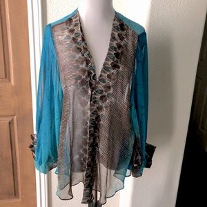 Vintage Alberto Kamali Silk Sheer Kimono Designer Festival Medium